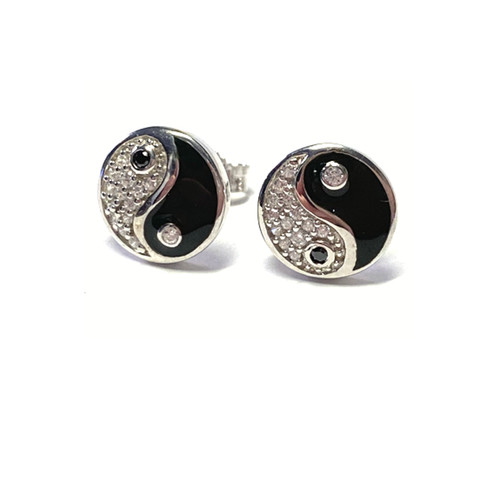 Yin yang ohrstecker - yin,