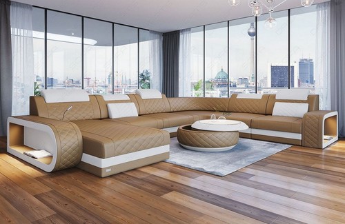 Luxus leder wohnlandschaft xxl - wohnlandschaft,