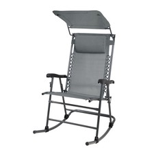 B-Ware SVITA Schaukelstuhl faltbar Sonnenschutz Kissen Armlehne Sonne Dunkelgrau