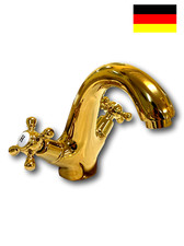 Exklusive goldene Badarmatur