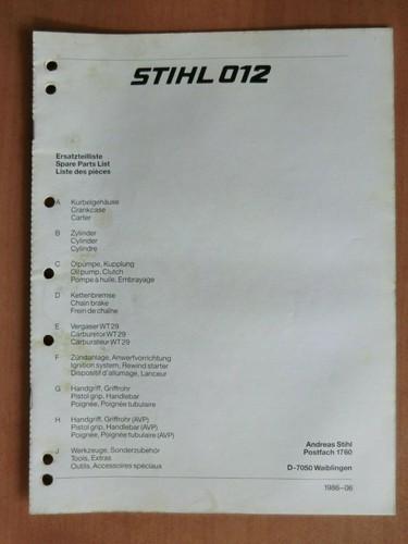 Ersatzteilliste stihl - ersatzteilliste,