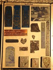 Konvolut Klischees Stempel  Druckplatten Matrize Reklame Werbung Druckstock