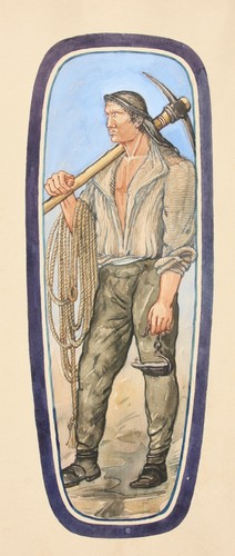 Bergmann mit spitzhacke seil - bergmann,