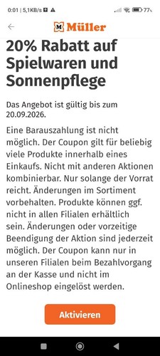 Müller rabatt auf - 20%,