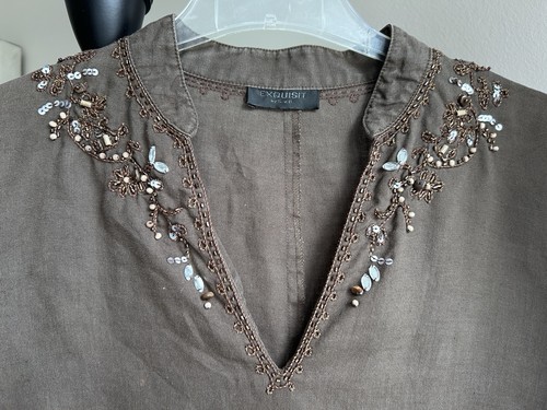 100 leinen tunika khaki - tunika, 36