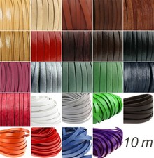 10 Meter Lederband flach -