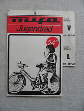 MIFA JUGENDRAD 24" Faltkarte mit Garantieschein Tips Werkstätten - DDR 1977 - D2