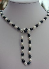 A69 45cm Echt Süßwasser Perlen Schmuck Set Armband Halskette Kette Collier