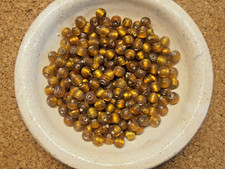 1 Portion Lampwork Glasperlen Silberfolie Kugeln Bernstein 6 - 7 mm ca. 100 g