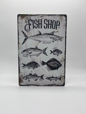 Blechschild Fish Shop 20x30cm