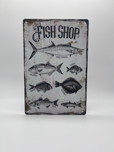 Blechschild fish shop - blechschild,