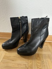 H&M Stiefelten Boots Stiefel,  Schuhe Gr. 40, schwarz gold, Leder