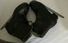 Leder Schlittschuhe Schwarz