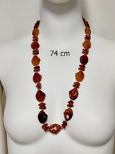 Bernstein Halkette 74 cm. Jeder Stein Handgeschliffen komplett Handarbeit