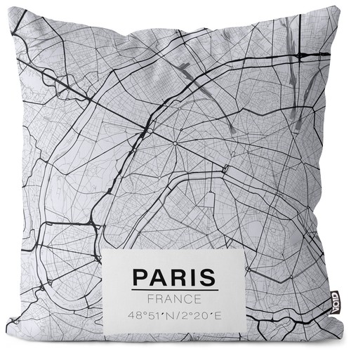 Paris karte kissenhülle - karte,