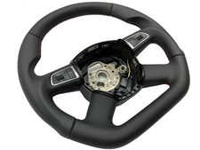 Tuning Lenkrad Lederlenkrad Leder AUDI A6 C6 4F Multifunktion ABGEFLACHT Daumen