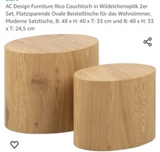 Hocker, oval, 2 Stück, Wildeichenoptik, nur Abholung 