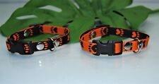 Halsband Orange Pfötchen 15mm