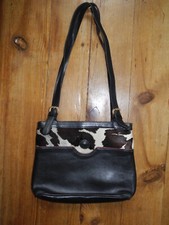 Michel  Jordi Handtasche /Schwarz & Fell / Leder / mittelgroß / sehr g. Zust.