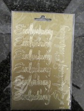 1 Bg. Einladung Aufkleber in Gold, Kommunion Hochzeit Konfirmation Taufe u.s.w