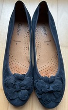 GABOR Hovercraft Damen Schuhe Ballerina Gr.39 Nachtblau/Schwarz Wildleder