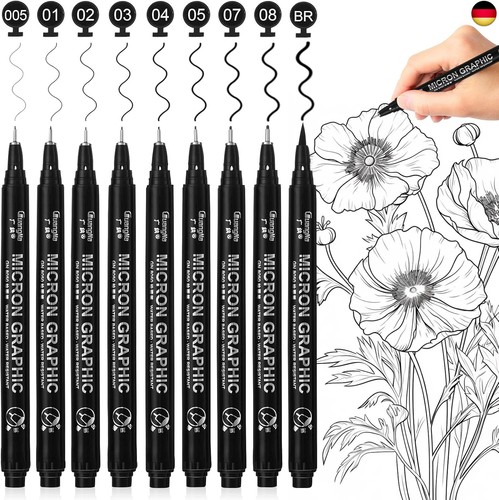 Schwarz fineliner stifte 9 - schwarz,