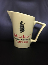 Dewar´s White Label Whisky Karaffe Keramik Pitcher Wasserkrug Vintage Werbung