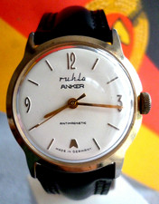 Vintage 60er Ruhla Anker DDR Herrenuhr Handaufzug, vergoldet, läuft, geht nach!!