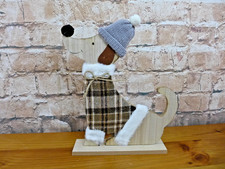 Aufsteller Holz Deko Hund