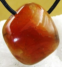 FEUERACHAT   FEUER-ACHAT Trommelstein  gebohrt  EDELSTEIN  ANHÄNGER  Nr.41