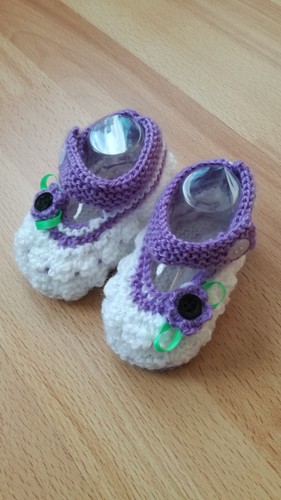 Babyschuhe gestrickt ballerina - gestrickt,