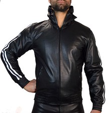 AW-8080 leather hoodie