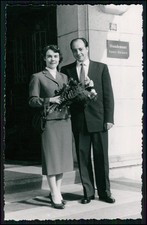 6x Foto AK - Hochzeitspaar vor dem Standesamt Essen Borbeck - festlich 1950er
