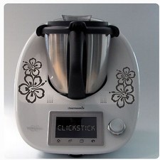 Aufkleber Sticker für Thermomix TM5 TM 6 Hibiskus Hawaii Blumen Tattoo TH410 