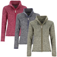 Baumfuchs Damen Strickfleecejacke Fleecejacke Zick-Zack-Design Stehkragen