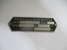 Typenschild Schild Rixe Oldtimer s71 s80 Moped Motorrad