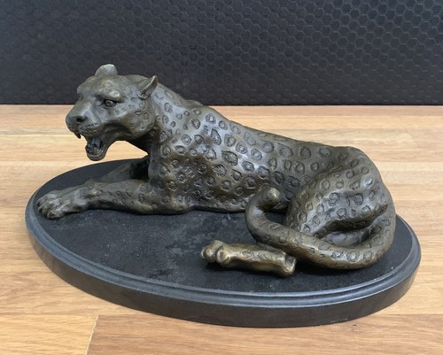 Bronzefigur leopard jaguar - bronzefigur,