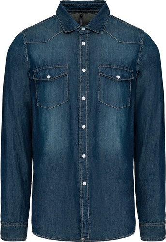Herren denim hemd langarm - denim-hemd, |