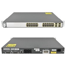 Cisco WS-C3750G-24TS-S1U 24-Port RJ-45 Stackable GE Switch 4 x SFP +Rack Ears