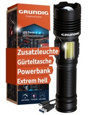 Taschenlampe Arbeitsleuchte Powerbank Lampe Fackel LED aufladbar Akku B-Ware