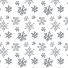 PVC Klarsichtfolie Schneeflocken silber Weihnachten transparent Breite x Länge