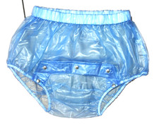 PVC U wie ABDL Hose Sissy Schlüpfer Popper Höschen Slip Windelüberzug M transparent