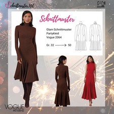Schnittmuster Damenkleid, Jerseykleid Vogue v2064 32-40/42-50