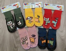 Kinder Mädchen Jungen Hüttenschuhe Hausschuhe Ledersohle Tier Motive Gr 20 - 35