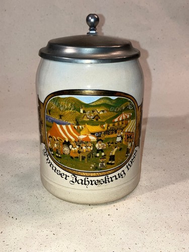 Bierkrug mit zinndeckel - bierkrug,