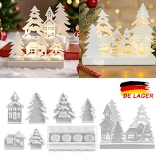 Silikonform Gießformen Häuser 7 Stück, Mini Silikonform Haus, 3D DIY Giessformen