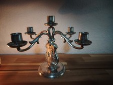 Zinn Kerzenständer / Leuchter, massiv 95% Zinn, 5-armig /967 Gramm, W. GERMANY