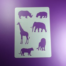 A5 Schablone Elefant Löwe