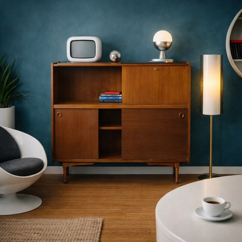 Highboard teak italien - -,