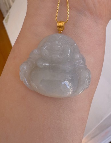 Großer eisweißer buddha jade - buddha,